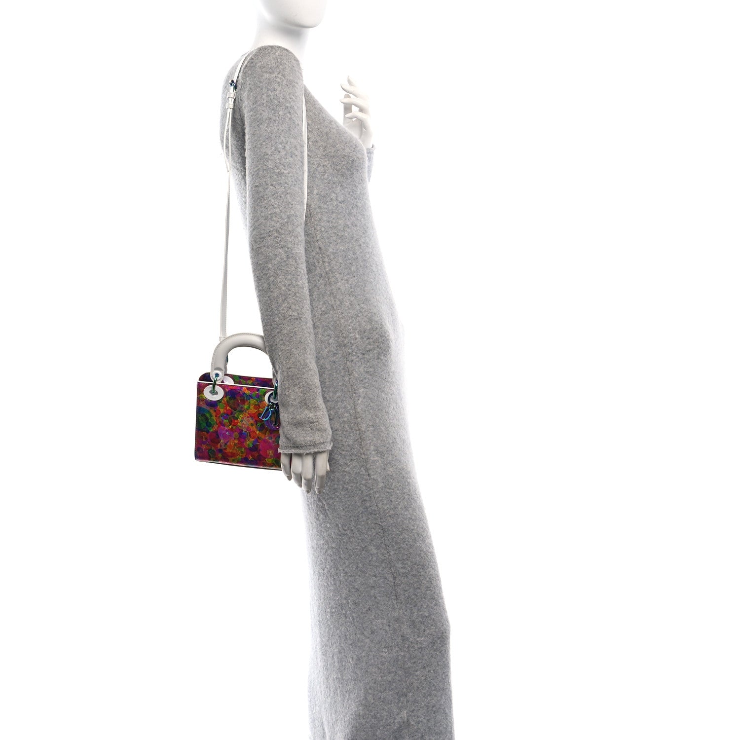 Christian Dior X HUANG YUXING Lambskin Printed Mini Lady Dior Art White Multicolor 2 of 11