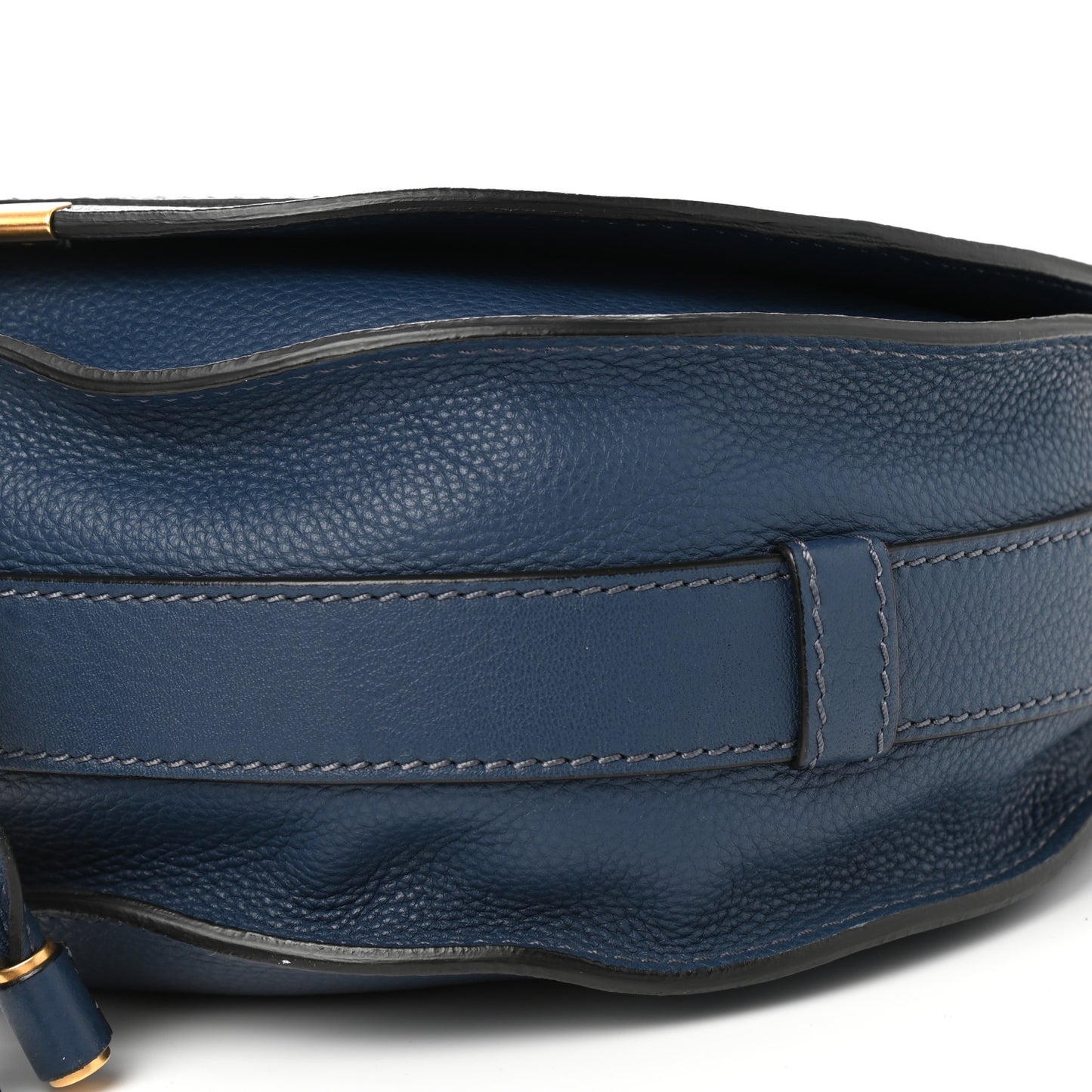 Calfskin Medium Marcie Round Crossbody Bag Royal Navy