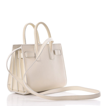 Saint Laurent Grained Calfskin Nano Sac de Jour Dove White 3 of 16