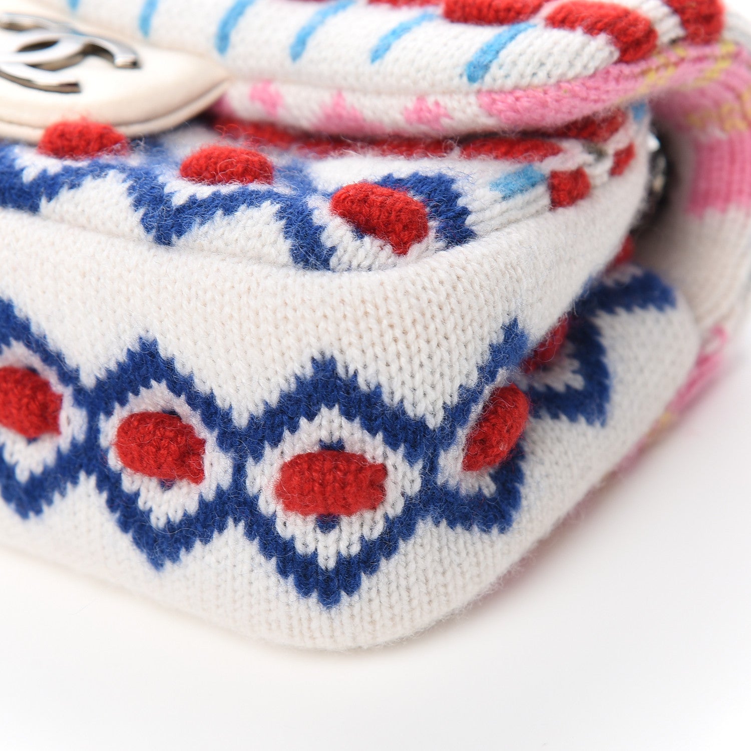 Chanel Cashmere Knit Extra Mini Single Flap White Multicolor 9 of 10