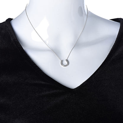 Tiffany Platinum Diamond Horseshoe Pendant Necklace 2 of 7