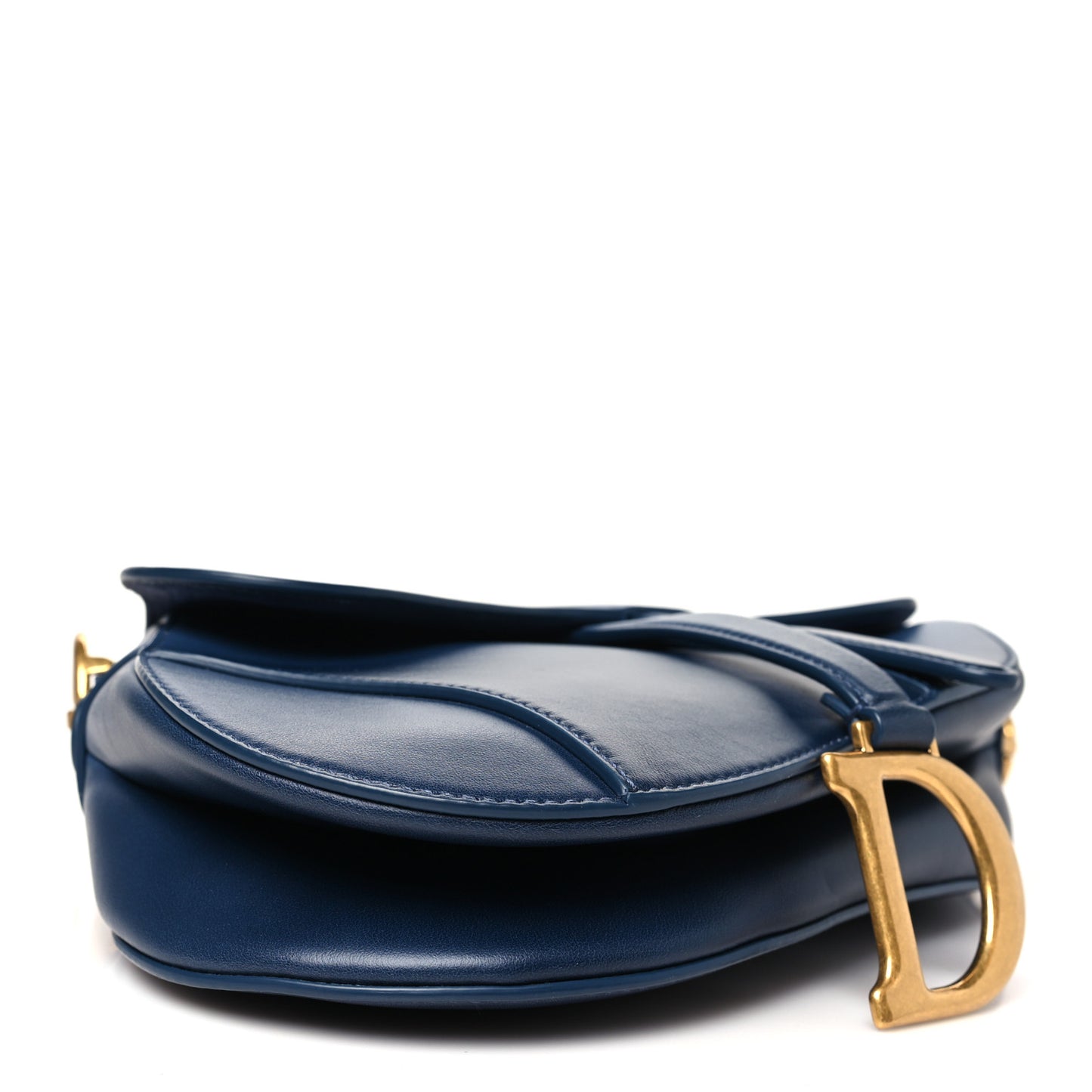 Calfskin Gradient Saddle Bag Indigo Blue