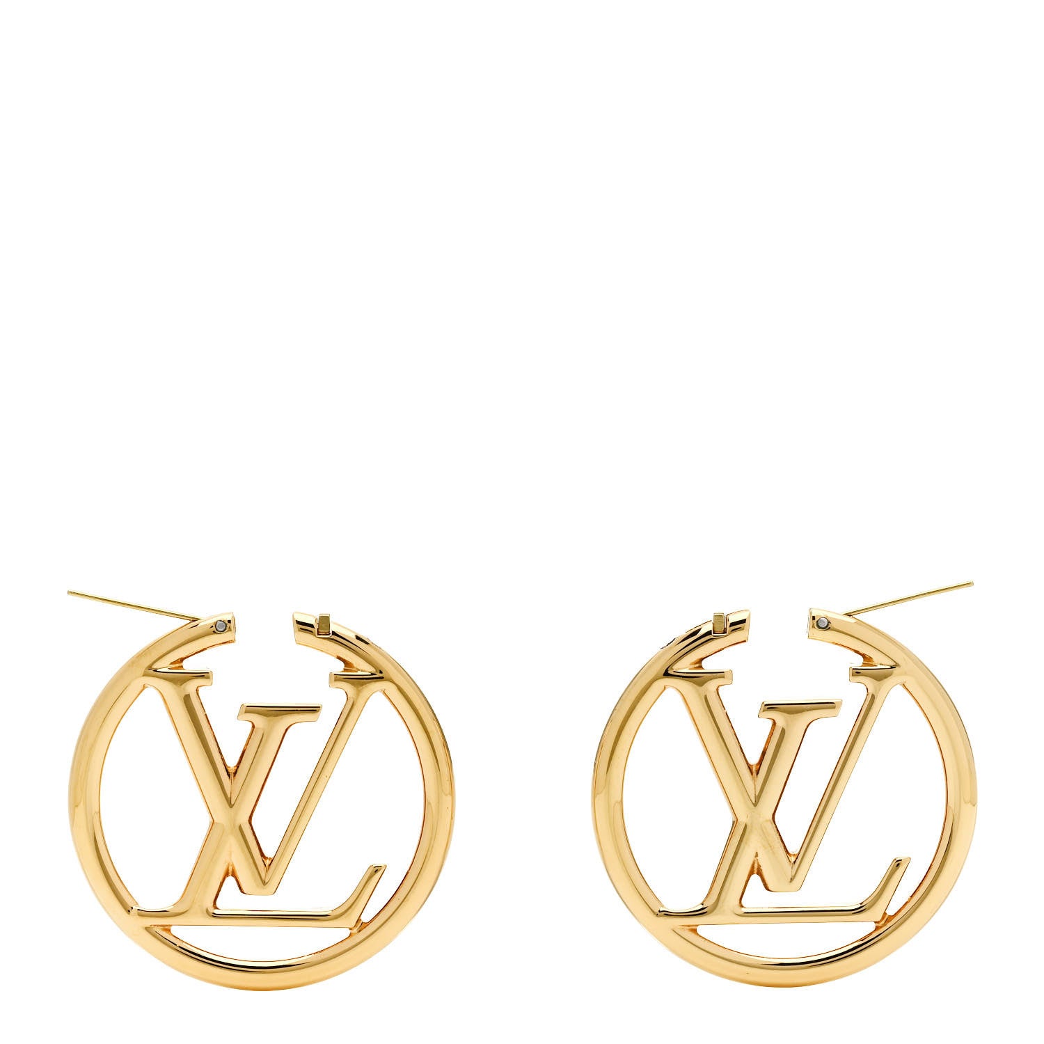 Louis Vuitton Metal Louise Hoop Earrings Gold 3 of 5