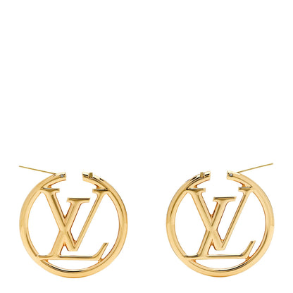 Louis Vuitton Metal Louise Hoop Earrings Gold 3 of 5