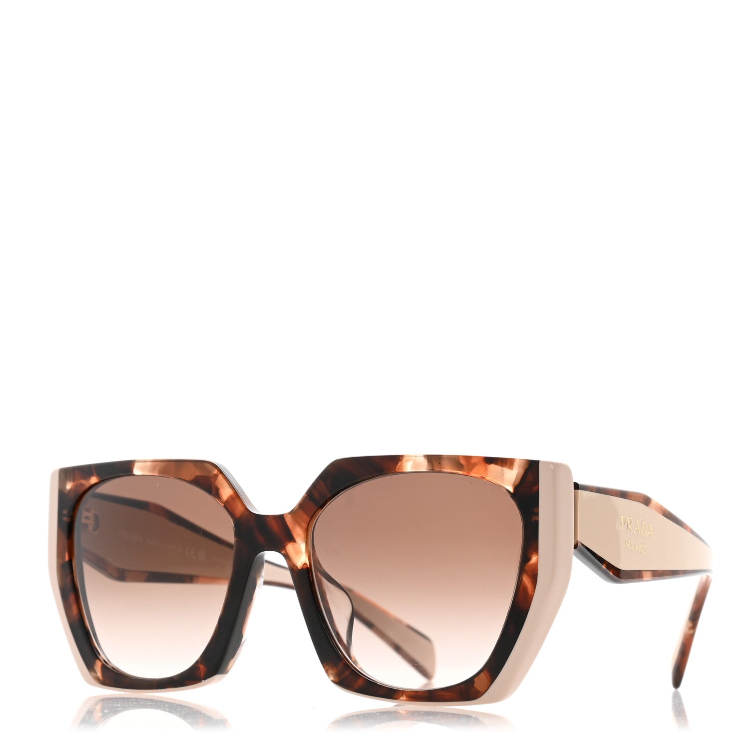 Prada Acetate Sunglasses SPR 15W-F Tortoise Caramel Powder Pink 1 of 8