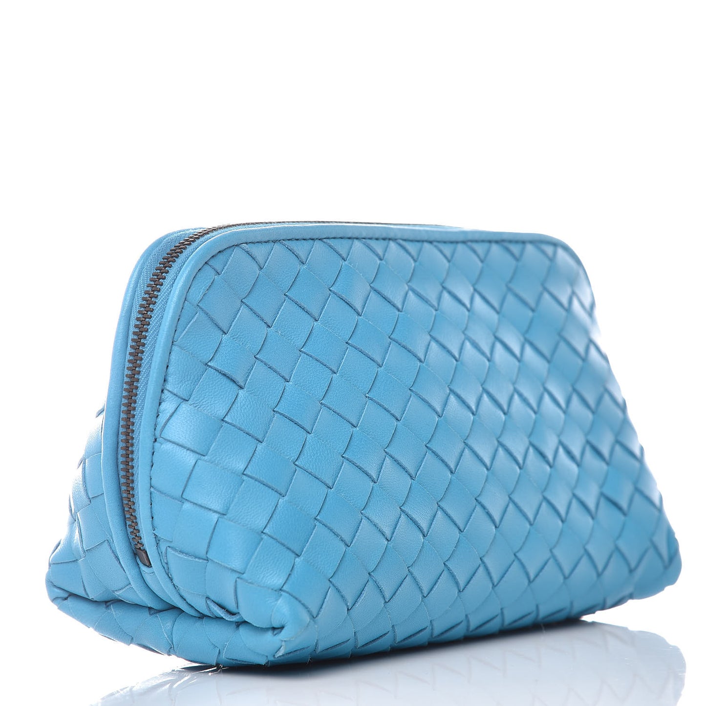 Nappa Intrecciato Cosmetic Case Turquoise