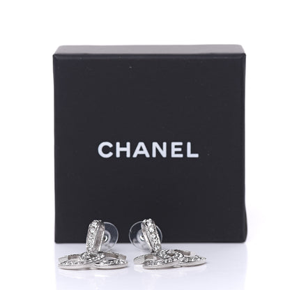 Chanel Crystal Palais Garnier CC Drop Earrings Silver 5 of 5