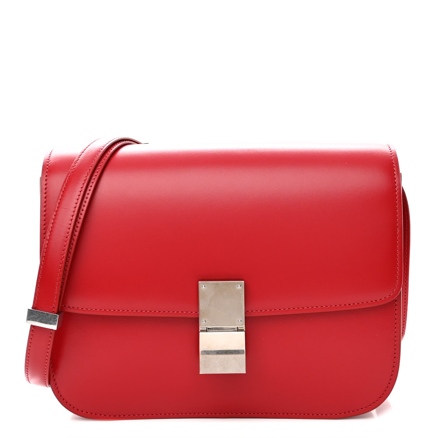 Celine Box Calfskin Medium Classic Box Flap Bag Red 1 of 11