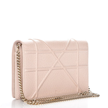 Christian Dior Grained Calfskin Diorama Wallet on Chain Pouch Rose Poudre 3 of 8