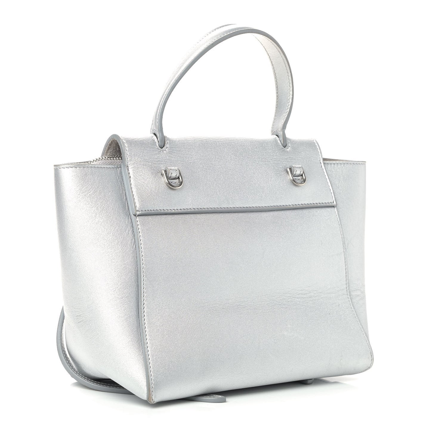 Laminated Calfskin Nano Belt Bag Silver