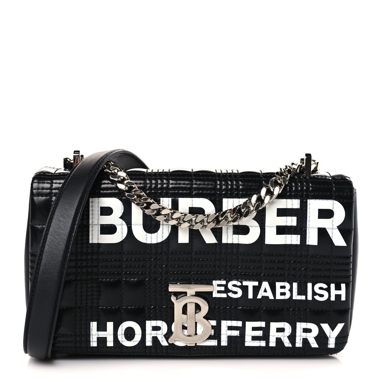 Burberry Patent Quilted Horseferry Print Small Lola Bag Black 1 of 8