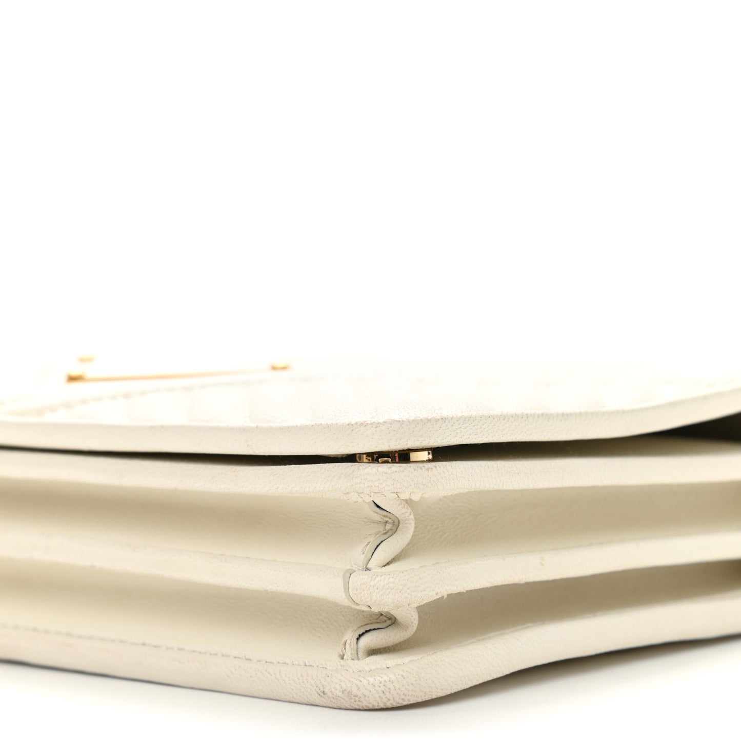 Nappa Impunture Diagramme Chain Crossbody Bag Bianco