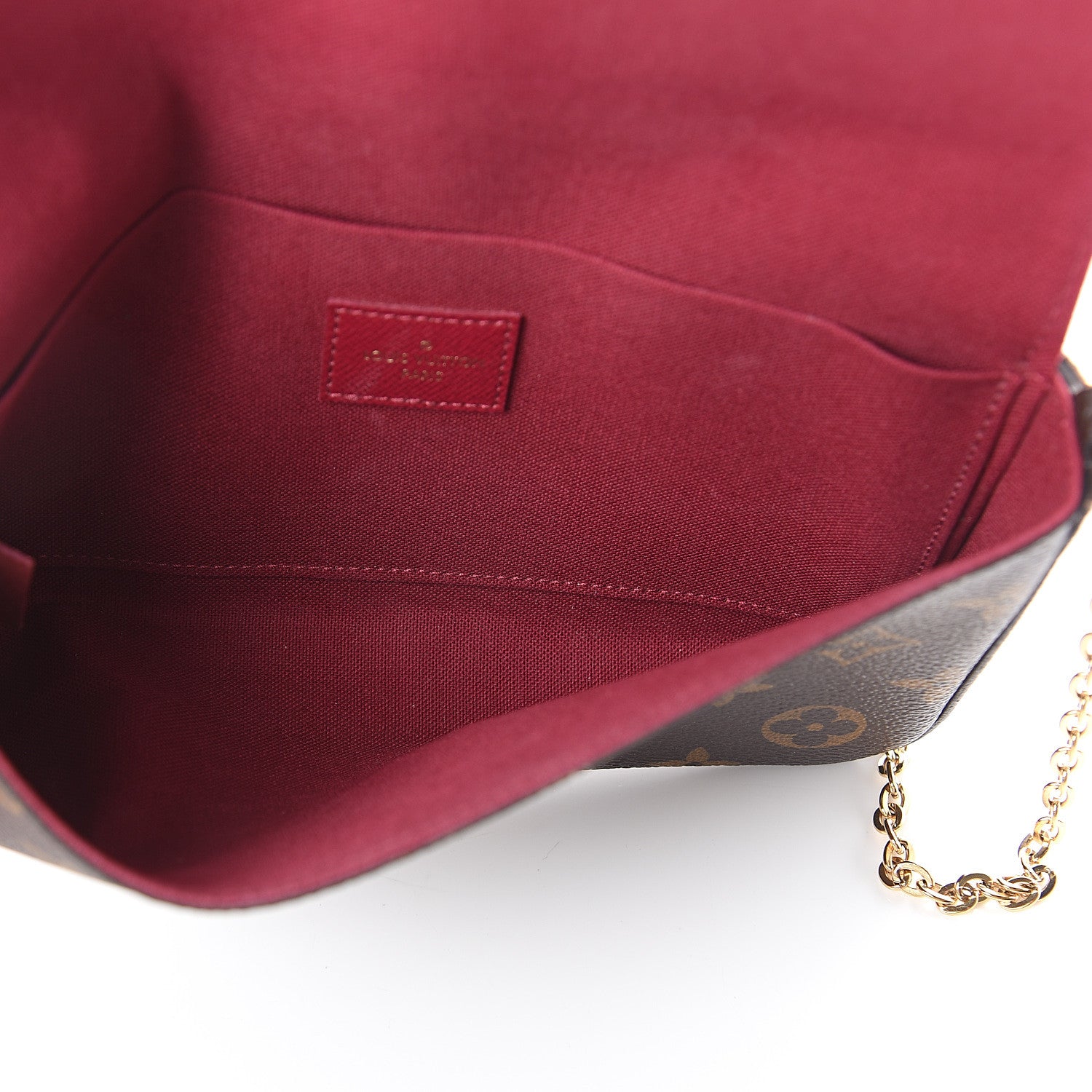 Louis Vuitton Monogram Pochette Felicie Chain Wallet Fuchsia 5 of 8