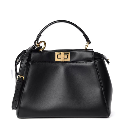 Fendi Nappa Mini Peekaboo Iconic Satchel Black 1 of 10