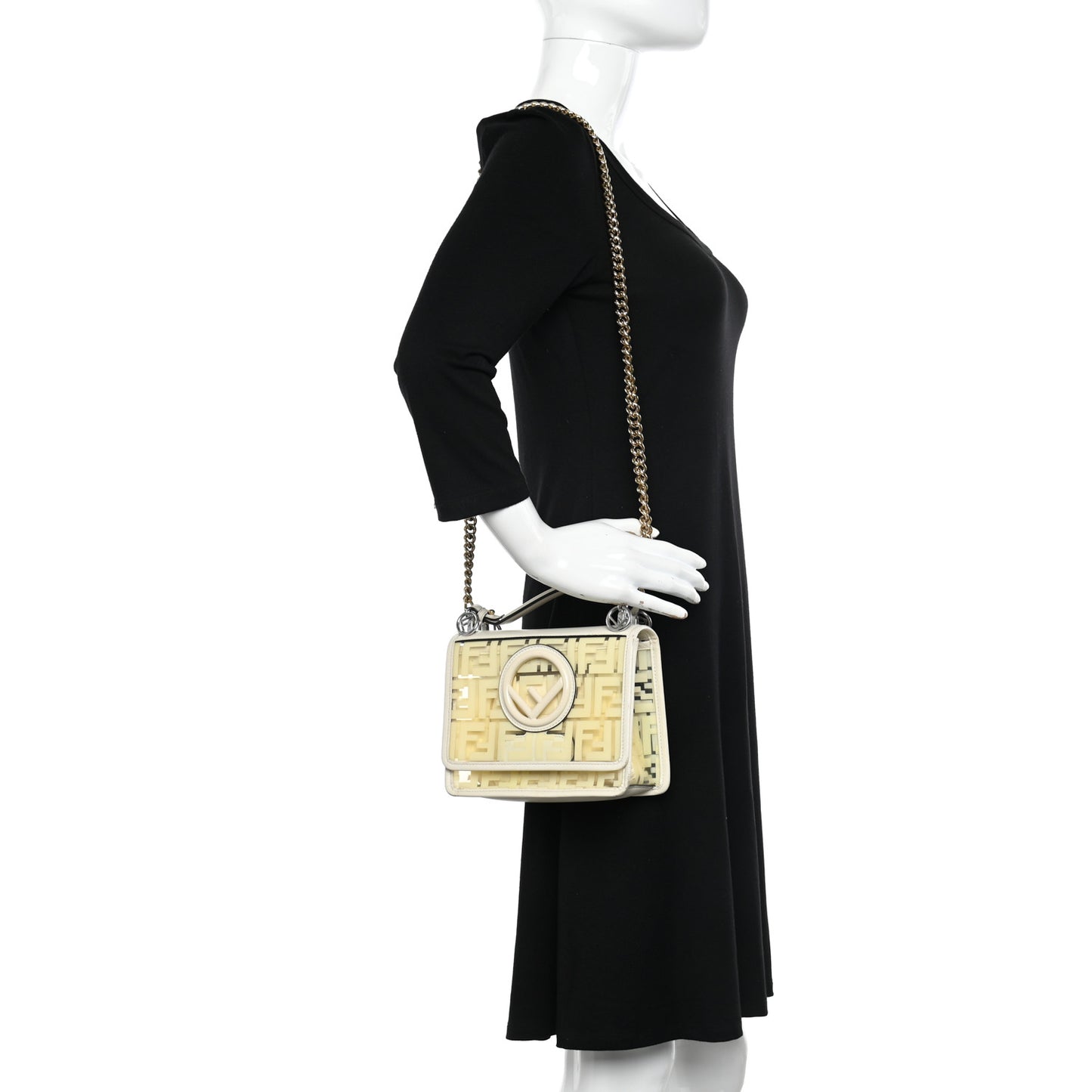 TPU FF Vitello Century F is Fendi Small Kan I Shoulder Bag White