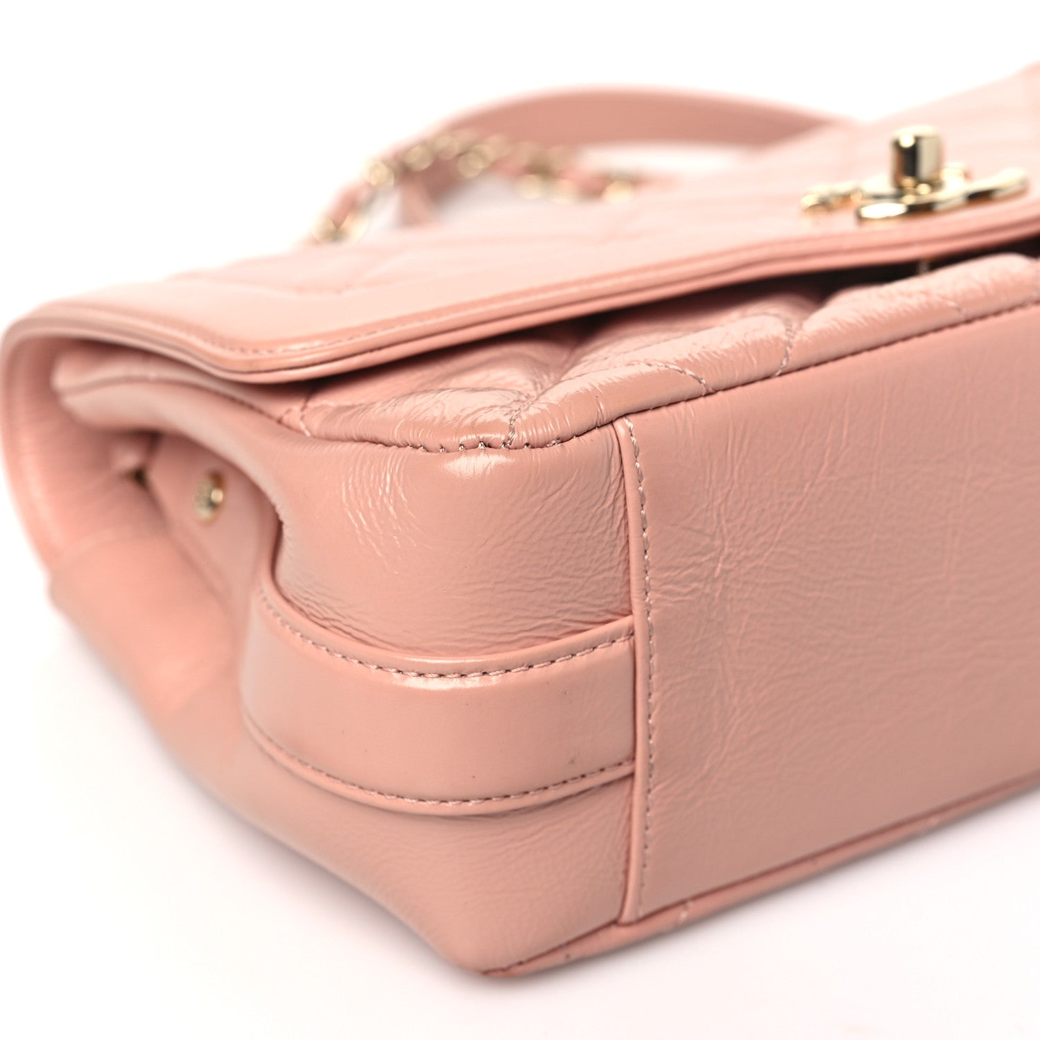 Chanel Crumpled Glazed Lambskin Quilted Small Flap Pink 9 of 11