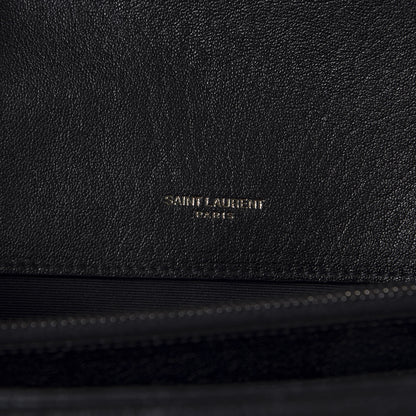 Saint Laurent Sheepskin Matelasse Chevron Monogram Large College Satchel Black 7 of 9