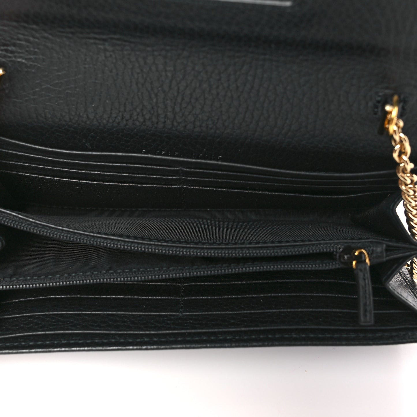 Dollar Calfskin Petite GG Marmont Wallet Chain Bag Black