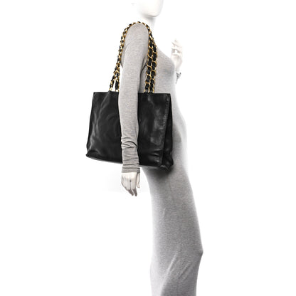 Chanel Lambskin CC Tote Black 2 of 10