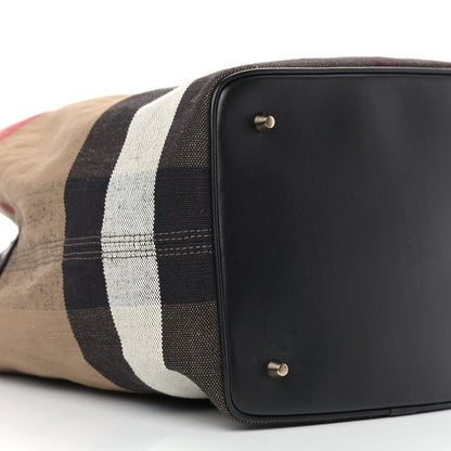 Burberry Canvas Mega Check Medium Ashby Hobo Black 9 of 11