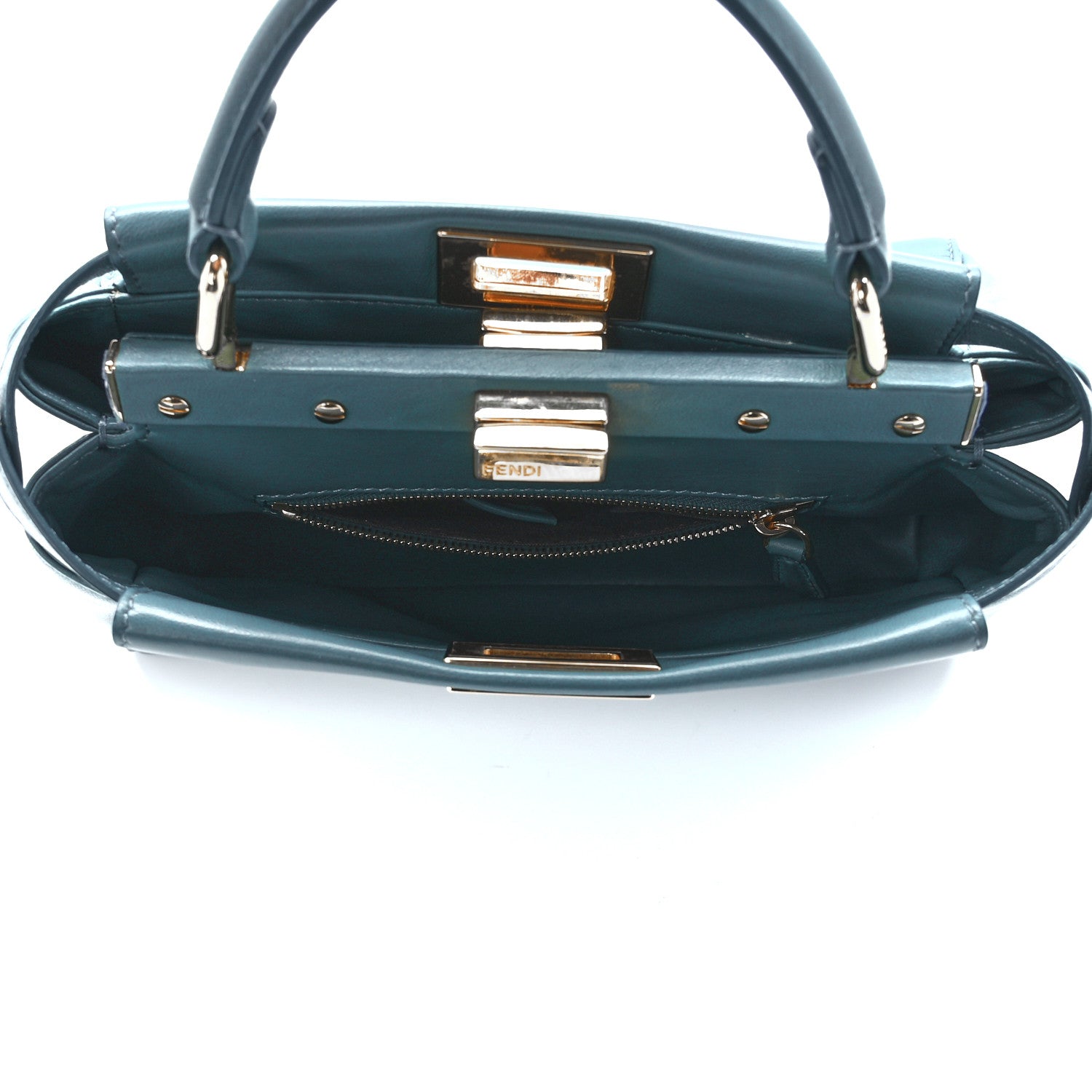 Fendi Nappa Mini Peekaboo Iconic Satchel Pound 5 of 13