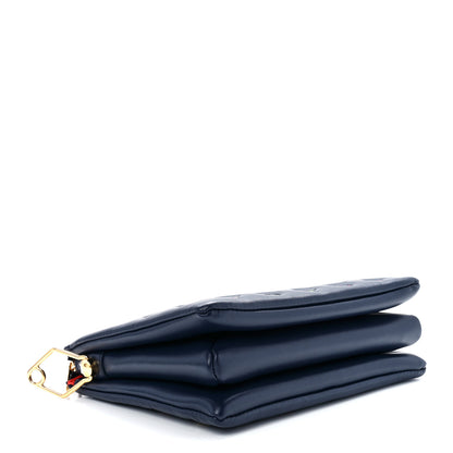 Louis Vuitton Lambskin Embossed Monogram LV Garden Coussin PM Navy 4 of 10