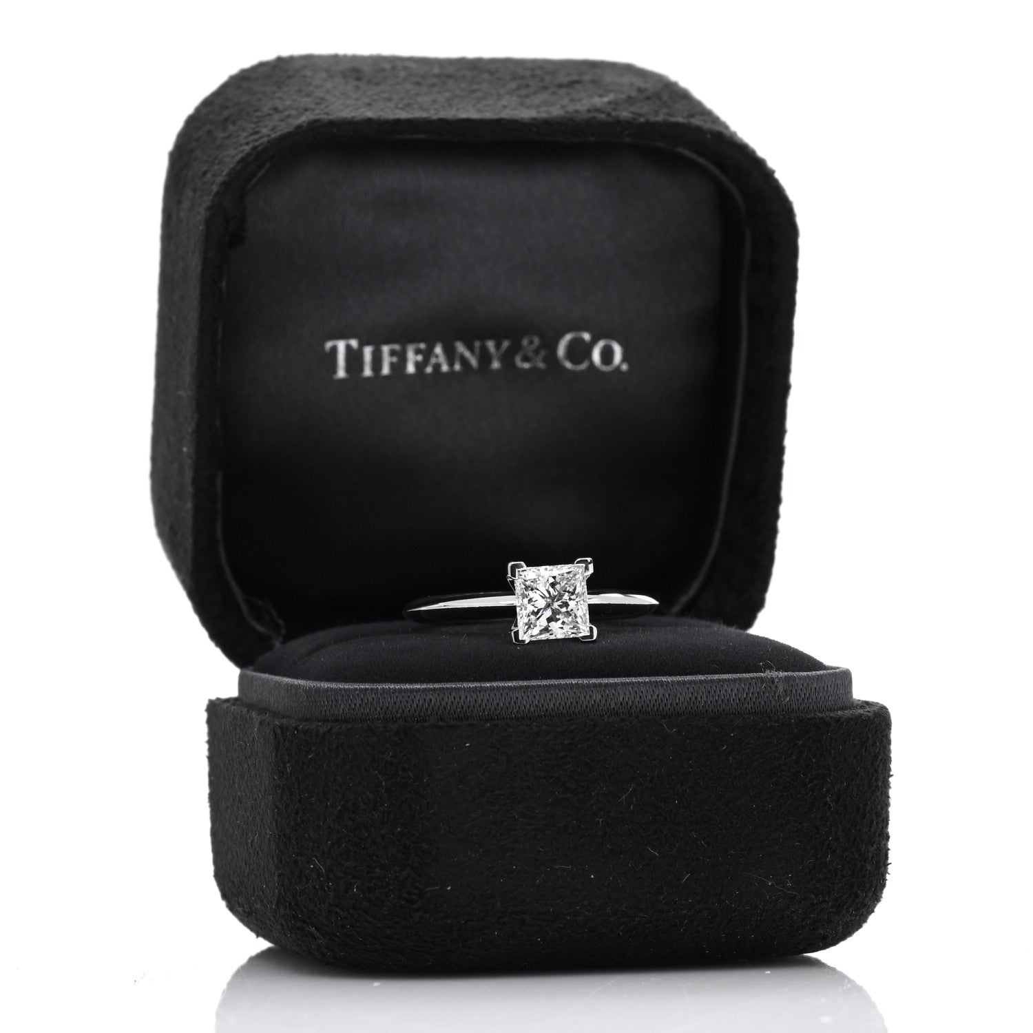 Tiffany Platinum Diamond 1.05ct Princess Solitaire Engagement Ring 50 5.5 5 of 5
