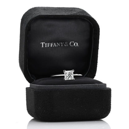 Tiffany Platinum Diamond 1.05ct Princess Solitaire Engagement Ring 50 5.5 5 of 5