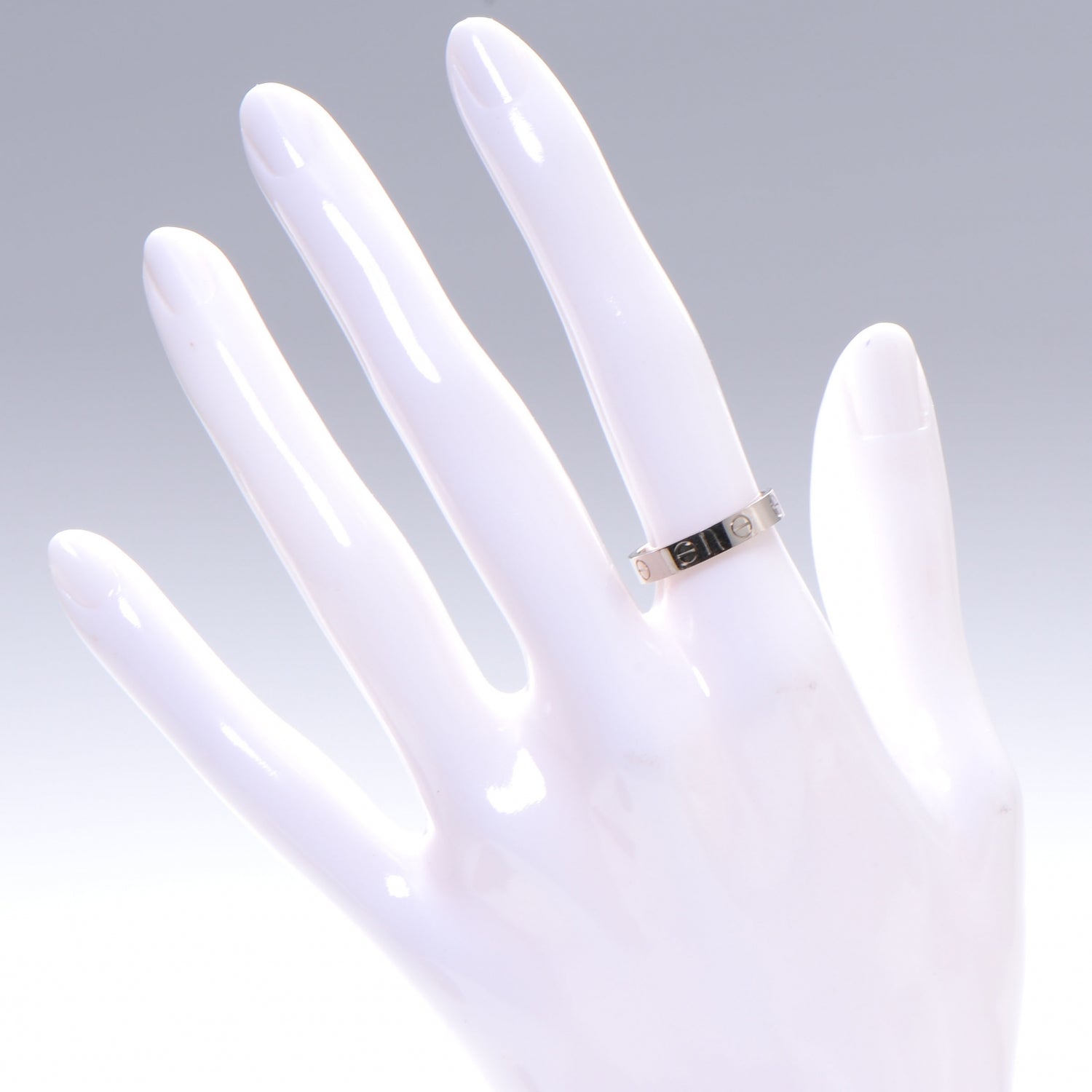 Cartier 18k White Gold LOVE Ring Size 53 6.5 2 of 5
