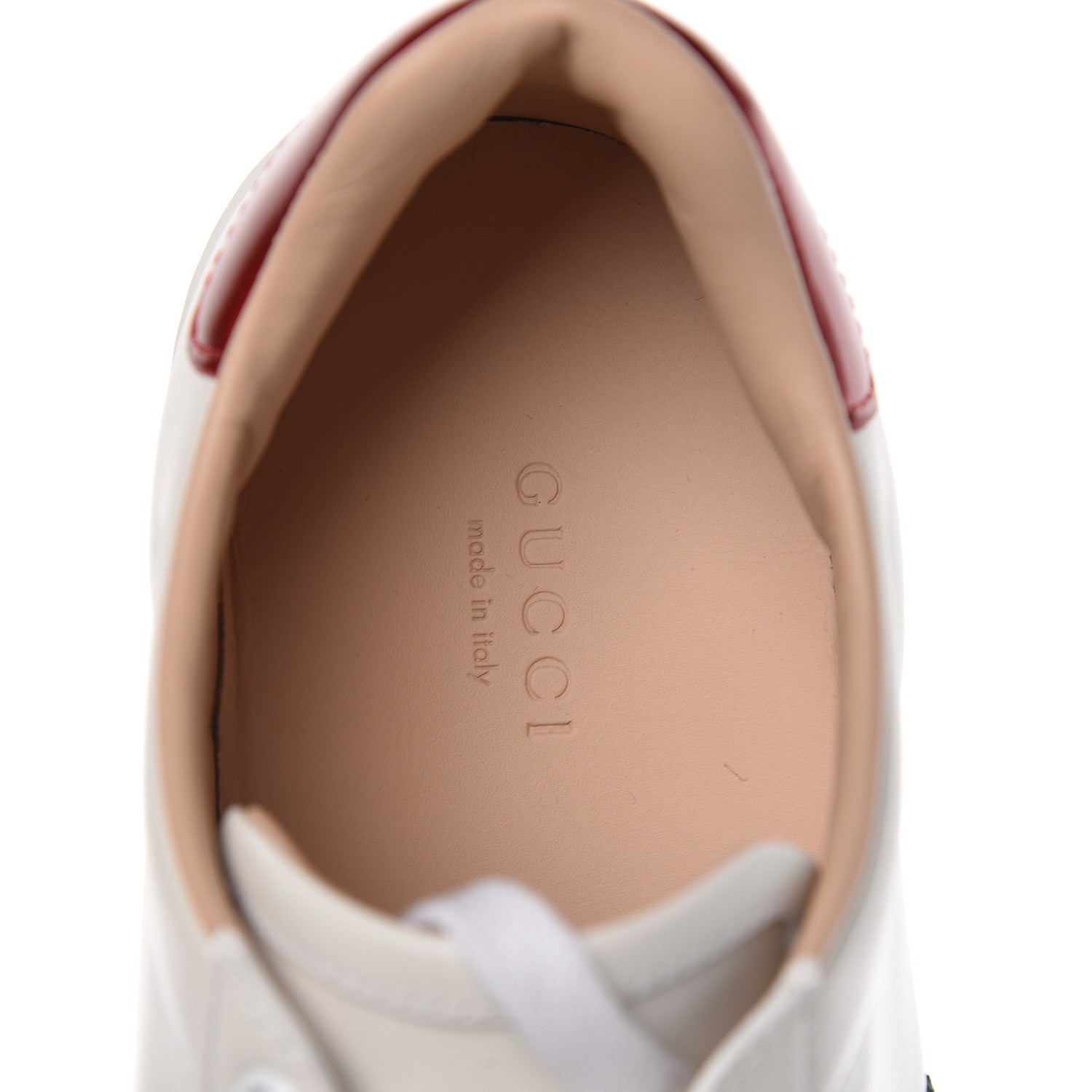 Gucci Calfskin Web Bee Embroidered Womens Ace Platform Sneakers 37.5 White 7 of 7