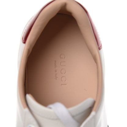 Gucci Calfskin Web Bee Embroidered Womens Ace Platform Sneakers 37.5 White 7 of 7