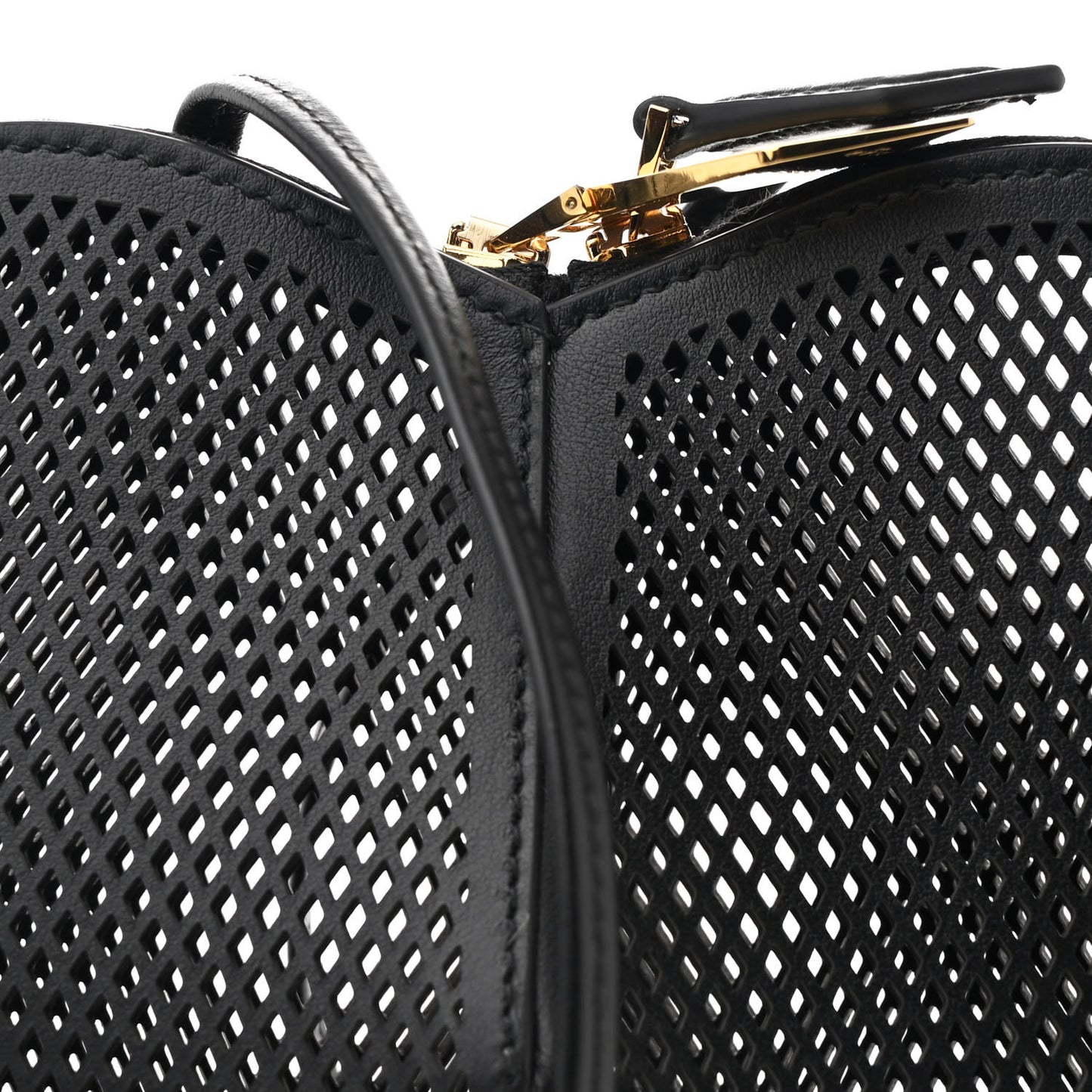 Calfskin Perforated Le Coeur Bag Black