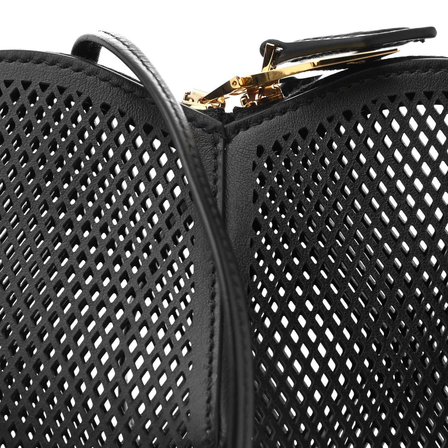 Alaia Calfskin Perforated Le Coeur Bag Black 7 of 9