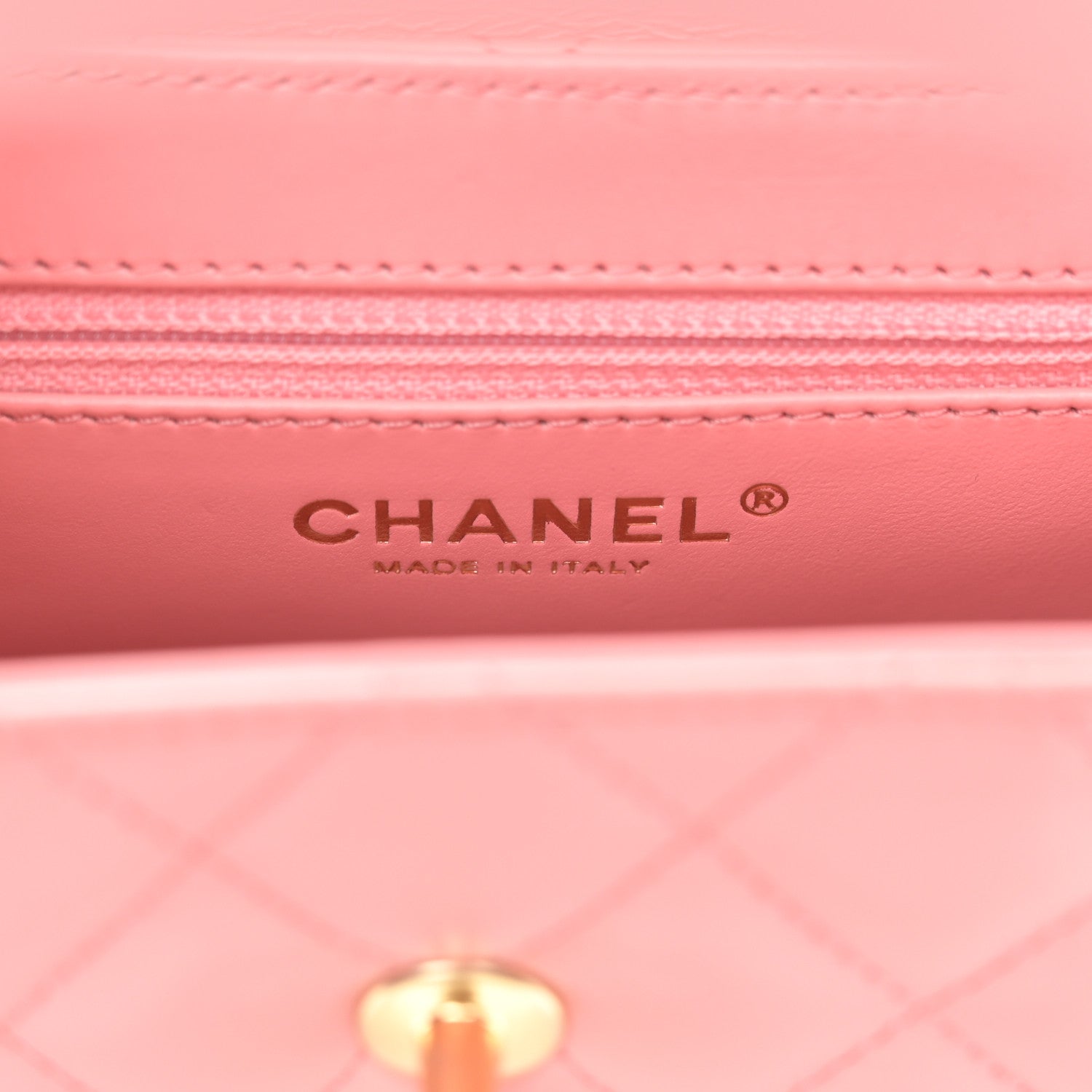 Chanel Shiny Aged Calfskin Quilted Nano Kelly Shopper Coral Pink 6 of 11