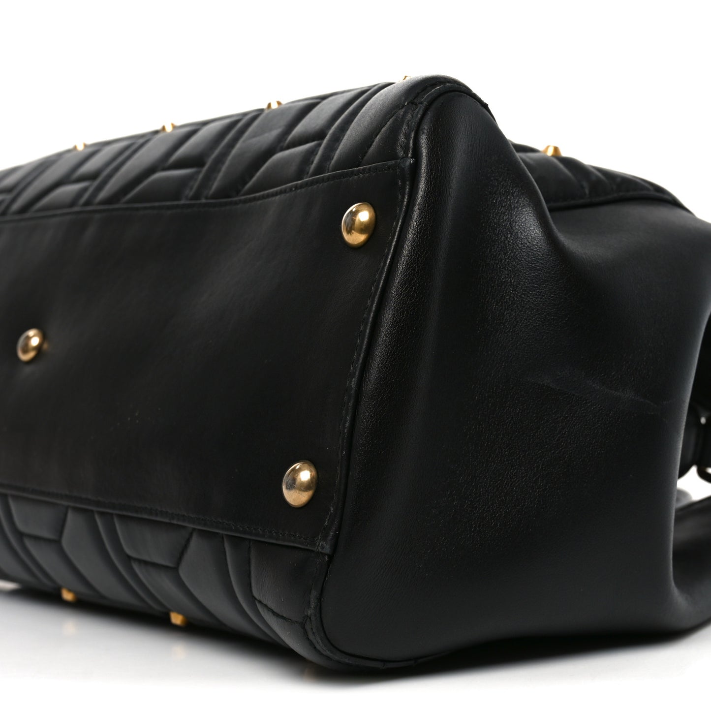 Calfskin Matelasse Studded Medium GG Marmont Tote Black