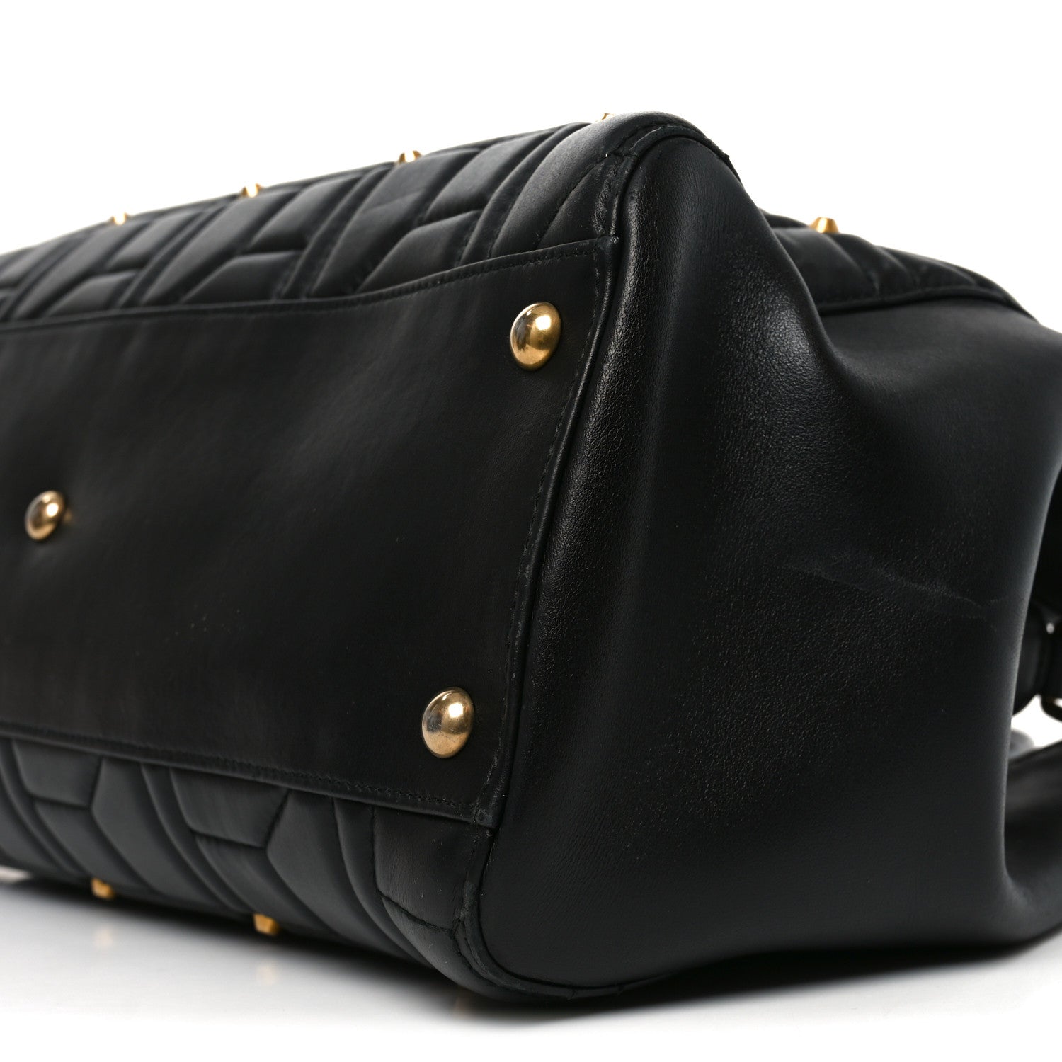 Gucci Calfskin Matelasse Studded Medium GG Marmont Tote Black 10 of 11