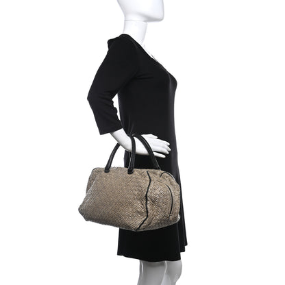 Bottega Veneta Nappa Intrecciato Satchel Black White 3 of 9