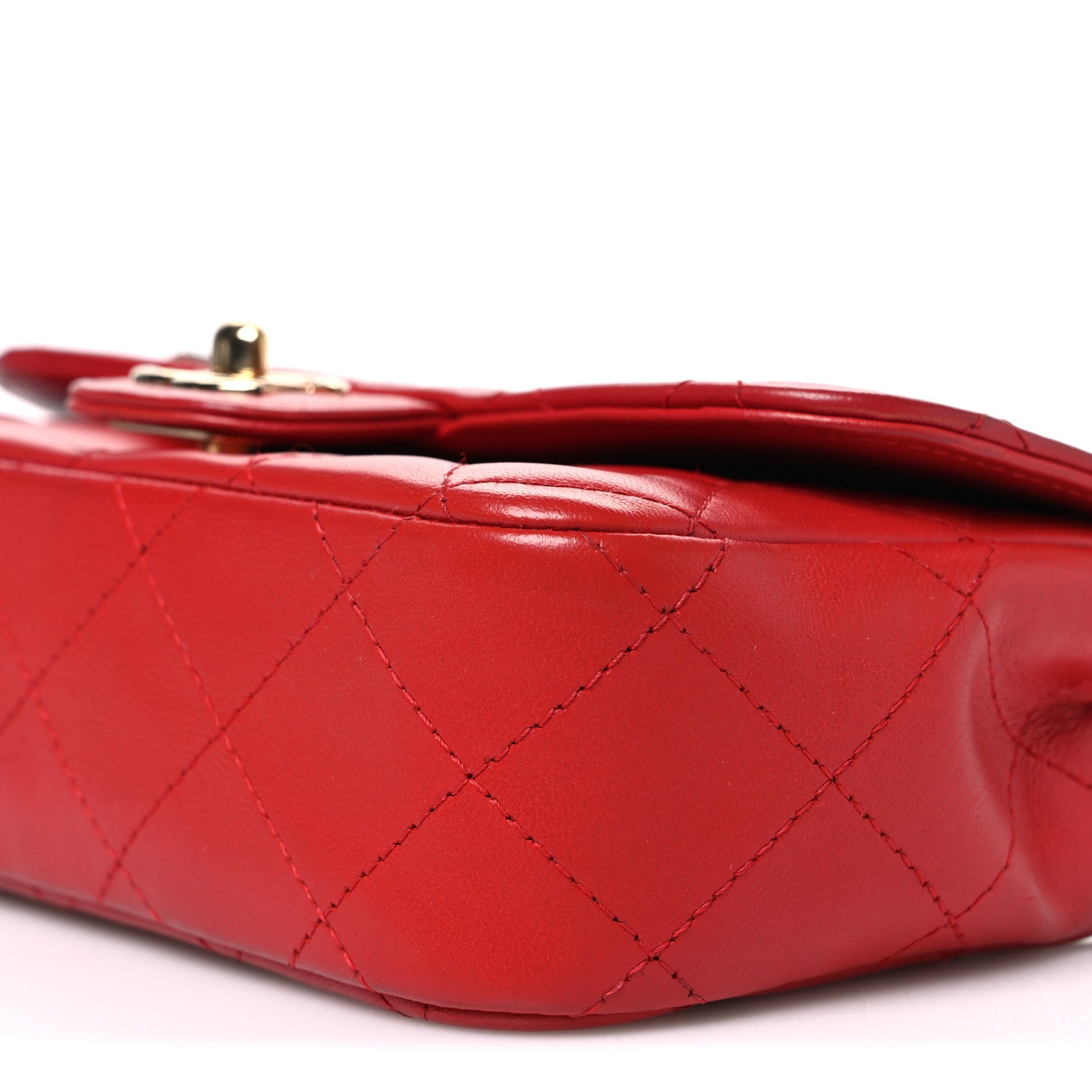 Chanel Lambskin Quilted Extra Mini V For Victory Flap Red 10 of 10