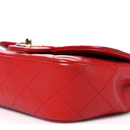 Chanel Lambskin Quilted Extra Mini V For Victory Flap Red 10 of 10