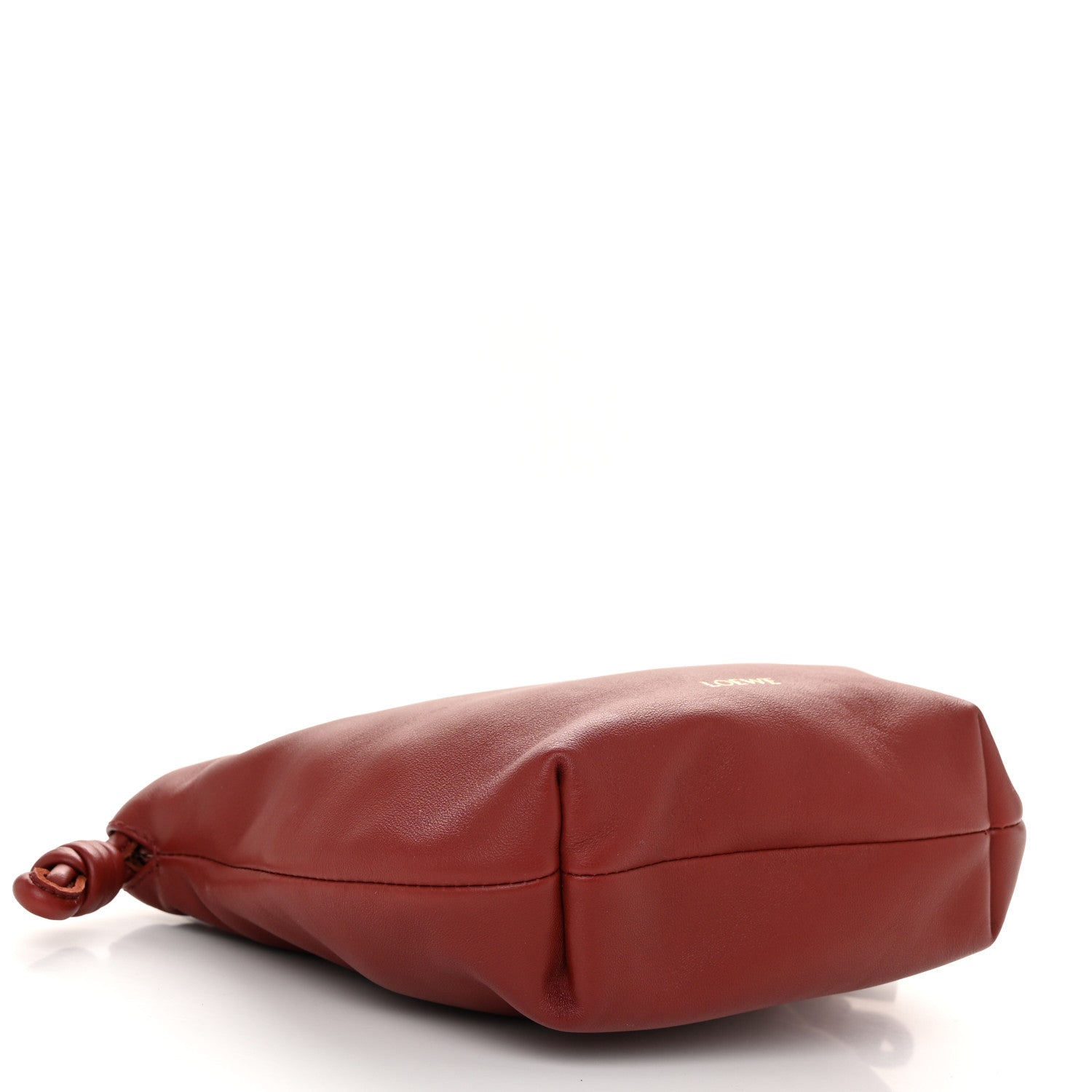 Loewe Mellow Nappa Lambskin Jade Mini Flamenco Knot Clutch Dark Burgundy 4 of 10
