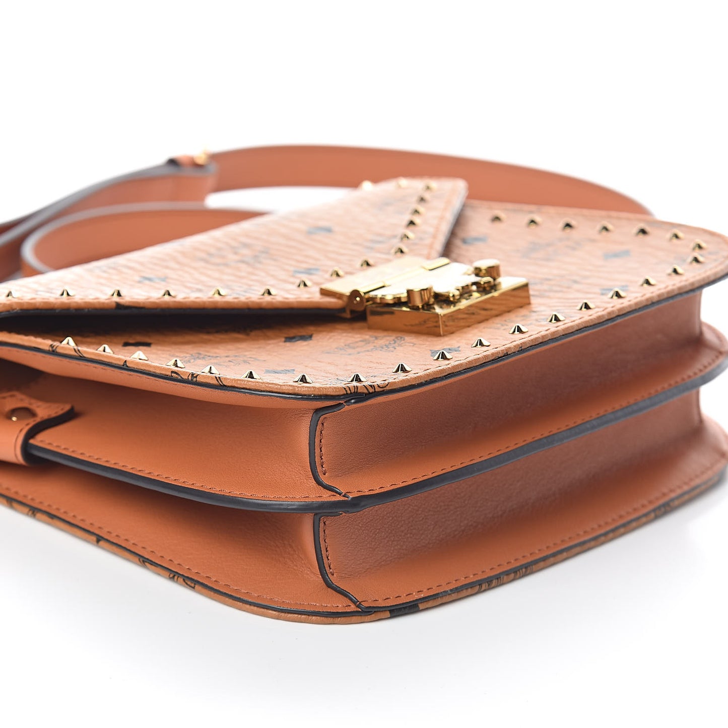Visetos Studded Small Patricia Crossbody Bag Cognac