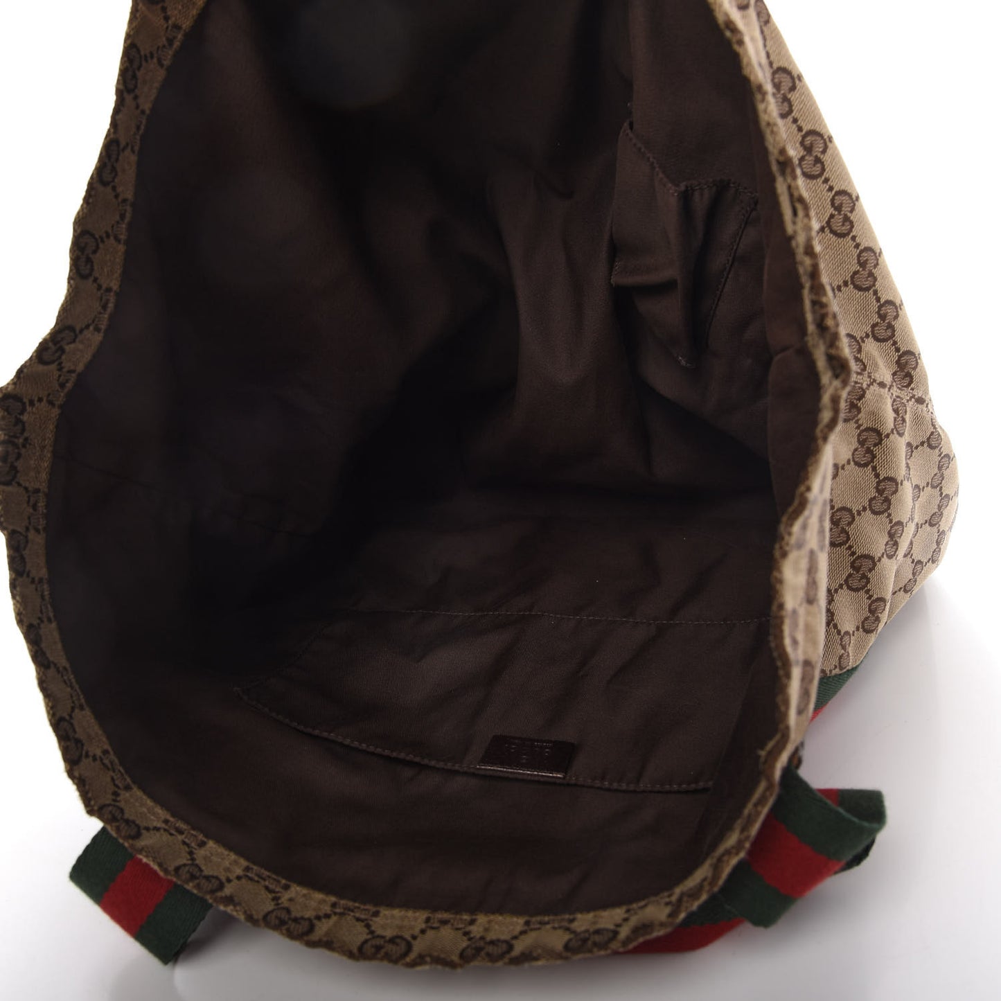 GG Monogram Medium Web Handle Vertical Tote Dark Brown