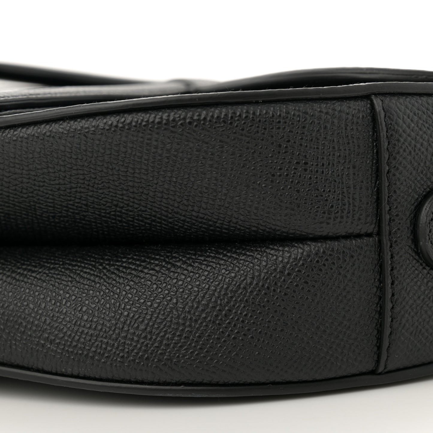Grained Calfskin Saddle Bag Black