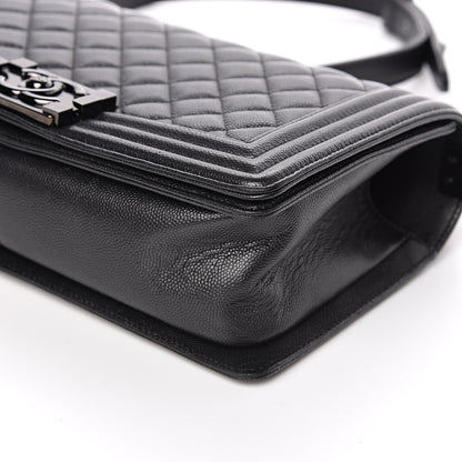 Chanel Caviar Quilted Medium Boy Flap So Black 9 of 11