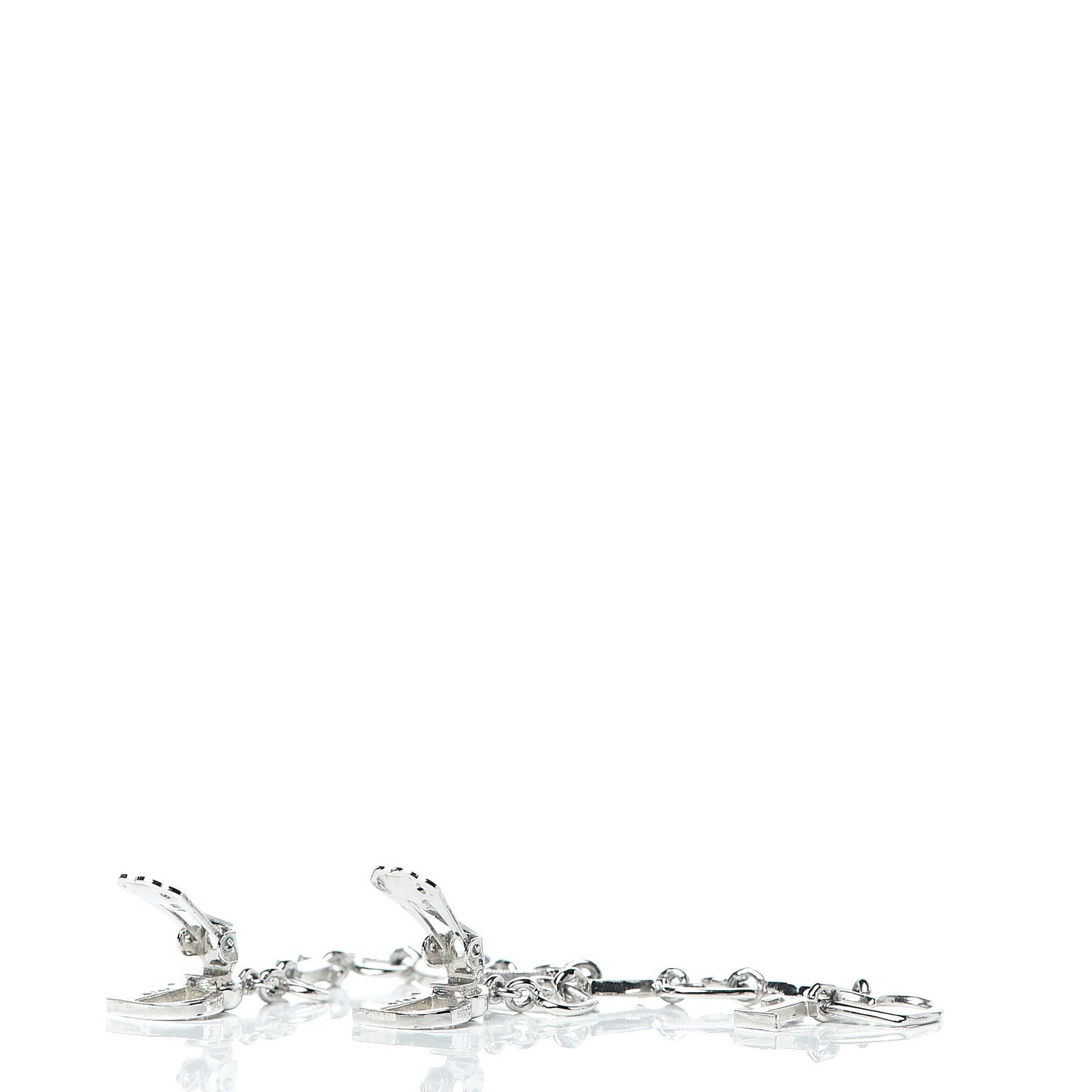 Crystal Heart Clip On Earrings Silver
