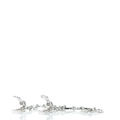 Christian Dior Crystal Heart Clip On Earrings Silver 3 of 4