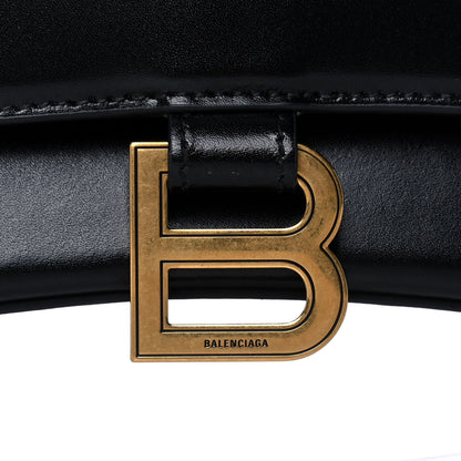 Balenciaga Shiny Box Calfskin Medium Hourglass Top Handle Bag Black 8 of 12