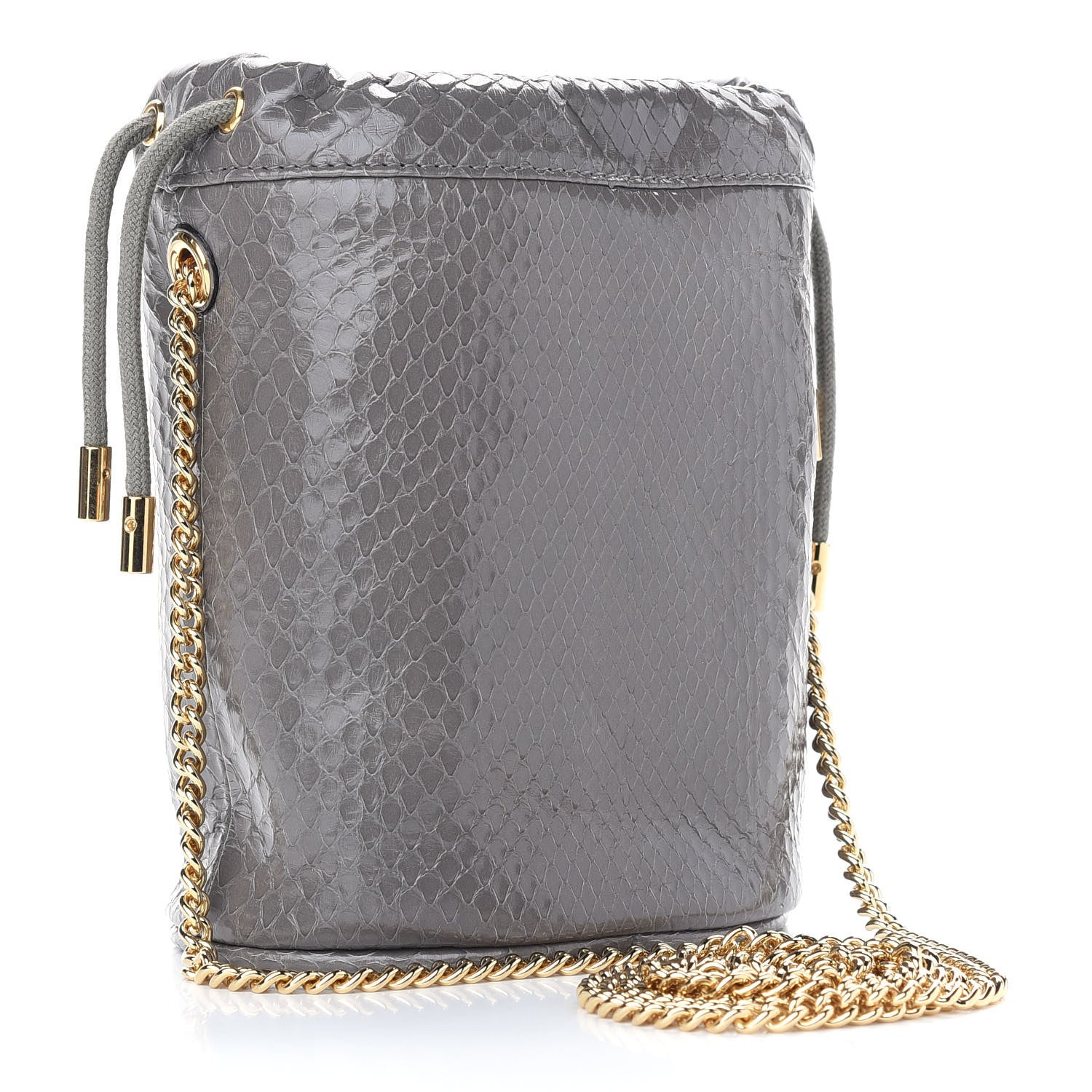 Gucci Snakeskin Mini Zumi Bucket Bag Dusty Grey 3 of 9