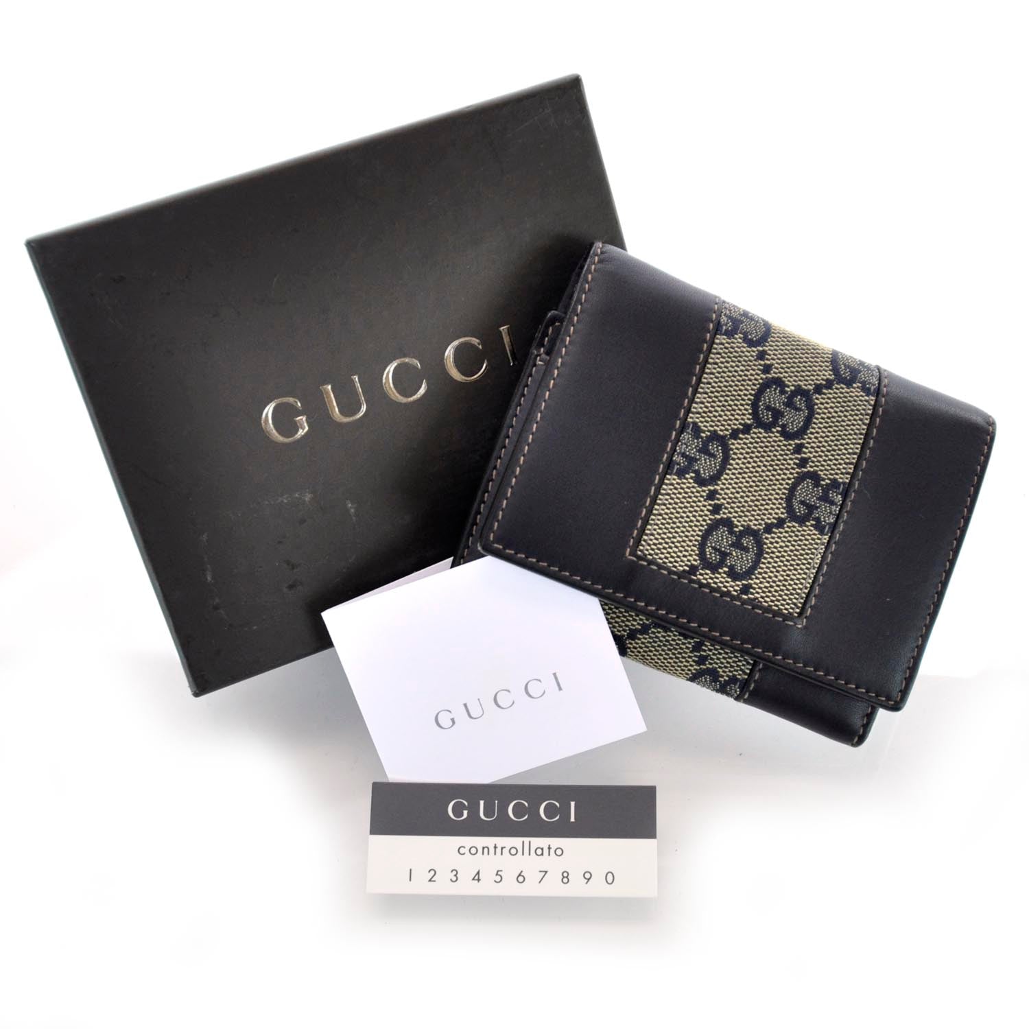 Gucci Monogram Web Compact Wallet Navy 8 of 10