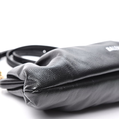 Balenciaga Grained Calfskin Logo XL Cloud Clutch Black 8 of 9